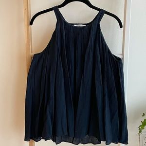 Dark navy flowy summer top